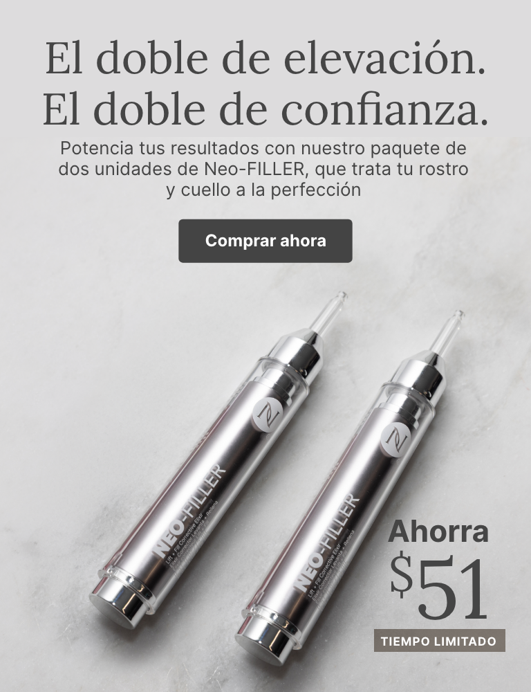 A 2-pack of Neo-FILLER tubes. Accompanying text mentions supercharging your skincare results with the Neo-FILLER 2-pack. Plus, save $51 for a limited time.